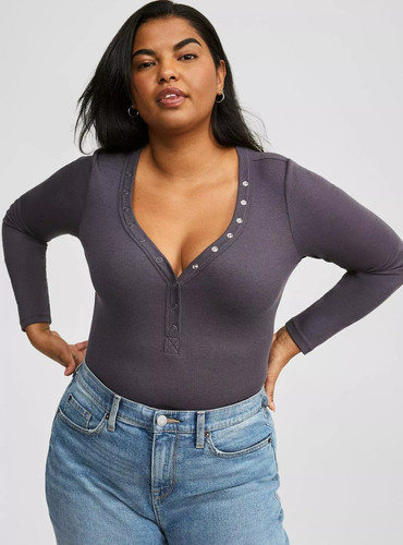 Torrid plus ribbed henley - torrid,