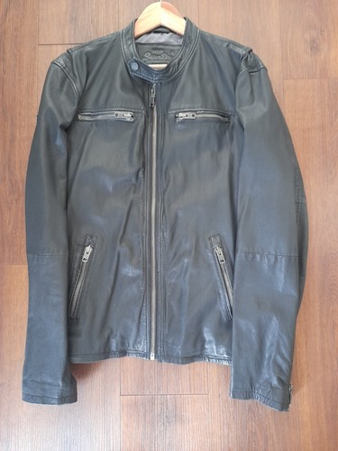 Superdry men leather biker - superdry, men's