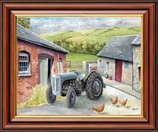 FERGUSON TE20 THE WEE GREY MARE / FERGIE TRACTOR - FRAMED PRINT / PICTURE 050-W