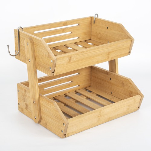 Tier bamboo fruit basket - 2-tier,
