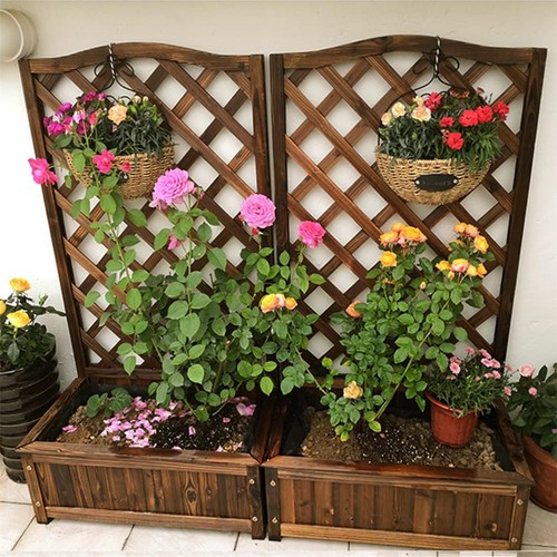 Planter box with - box, trellis
