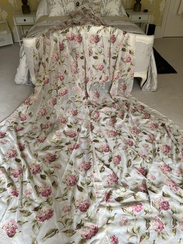 Pink hydrangea sheer voile - pink,