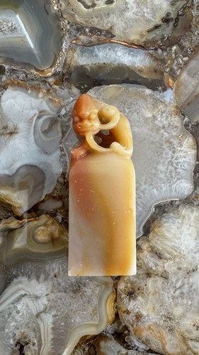 Chinese agate stone seal chop - agate,