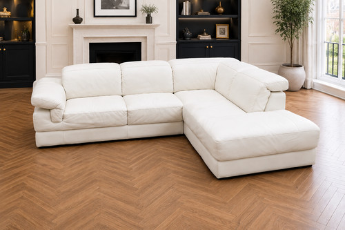 Natuzzi cream leather corner - natuzzi,