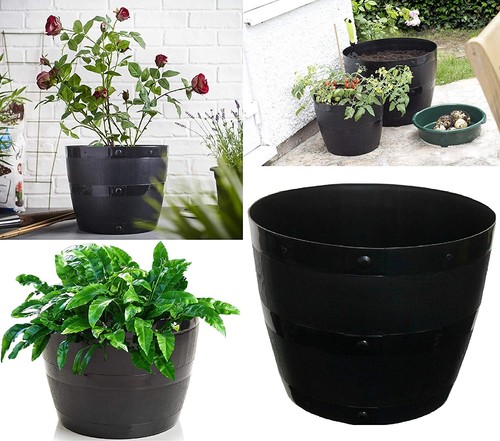 Plastic barrel planter - planter, plant