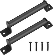 2 Pcs Black Door Handles, Gate Handle for Wooden Gates, Black Sliding Barn Door