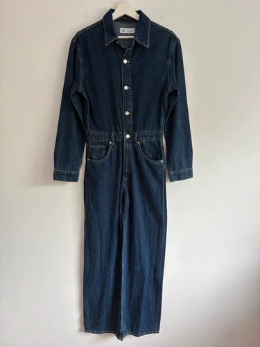 Zara dark denim button - , front