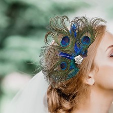 Peacock Feather Hair Clip