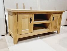 Oak 120cm TV Unit Solid Wood - Brown