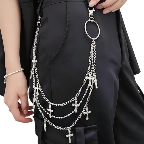 Layered punk pants - layered, chain