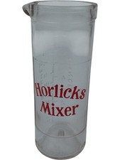 Horlicks Mixer Glass Vintage Advertising Collectable England Red Text Retro