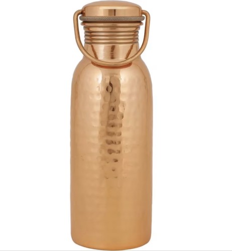 Copper hammered water bottle - copper,