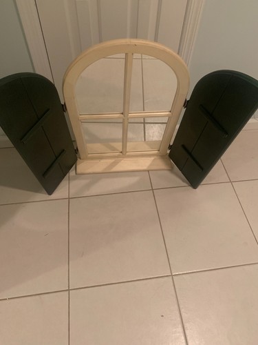 Vintage wooden mirror with - wooden,