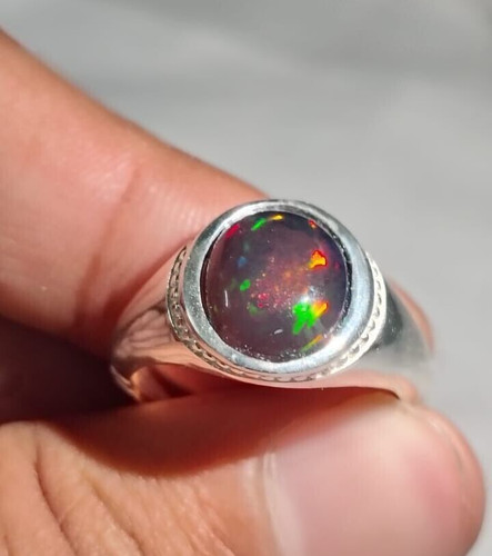 Natural black fire - natural, ring