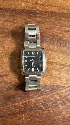 Seiko black stainless men's