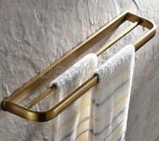 Antique Brass Wall Mounted Bathroom Double Towel Rail Holder Rack Bar sba173