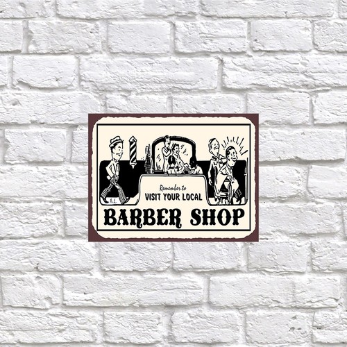 Barber shop retro tin metal - barber,