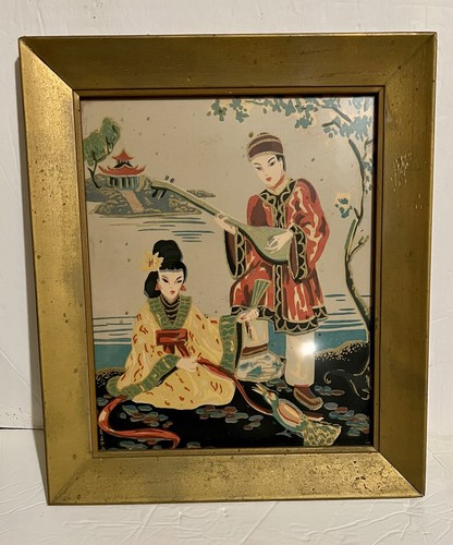 Vintage chinese reverse glass - vintage,