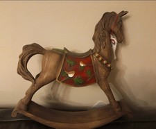 Festive Folklore Traditional Wooden Rocking Horse