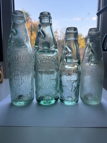 Antique codd glass bottles - antique,