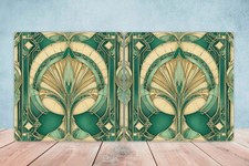 Art Deco Design Ceramic tiles -Set of 2 Art Deco Wall Decor Tiles, Art Deco tile