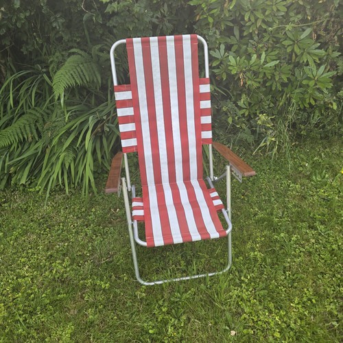 Vintage folding deck chair - vintage,