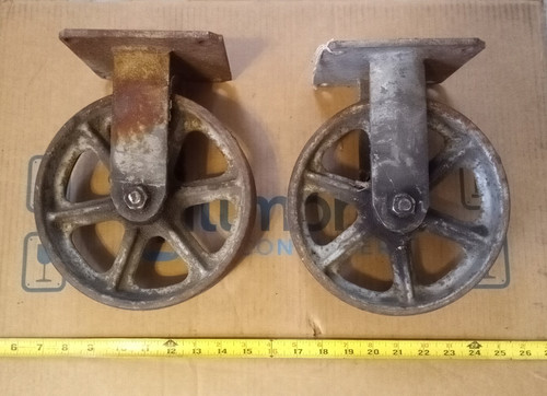 Vintage cast iron casters - vintage,