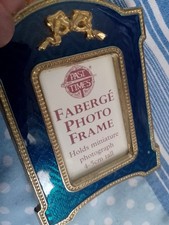 Past Times Mini Photo Frame Faberge Beautiful Blue&Gold Ornate 4/5cm 