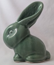 Vintage Bourne Denby Ware Snub Nose 6 1/2 inch Green Rabbit
