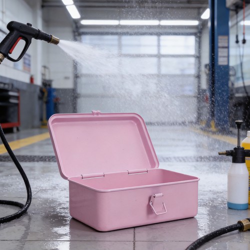 Reusable metal tool box pink - tool,