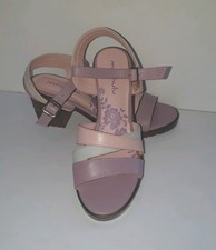 Ladies Size UK 5 Eu 38 MOSHULU Strappy Slingback Shoes Pink Lilac White Leather