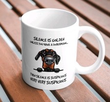 Doberman dog mug Office Work Gift Funny Present cup 