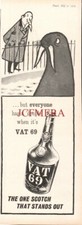 'VAT 69' Scotch Whisky Walrus ADVERT Original Vintage 1959 Print Ad 691/27