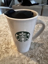 Starbucks 16 oz Ceramic Travel Coffee Mug Tumbler w/ Lid 2012 Mermaid Siren Logo