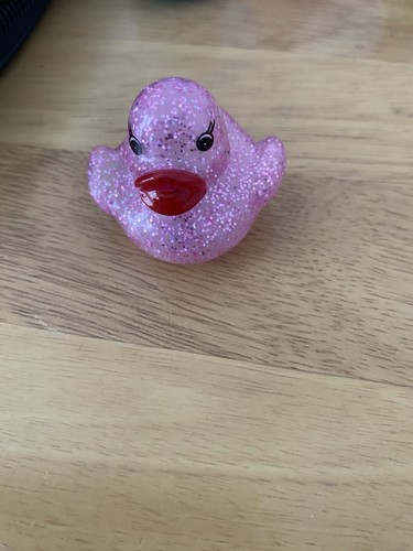 Pink glitter rubber duck - glitter,