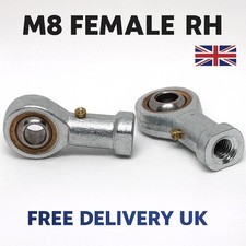 2x PHS8 M8 Female Rod End Bearings 8mm Bore RH Rose Joints UK Seller
