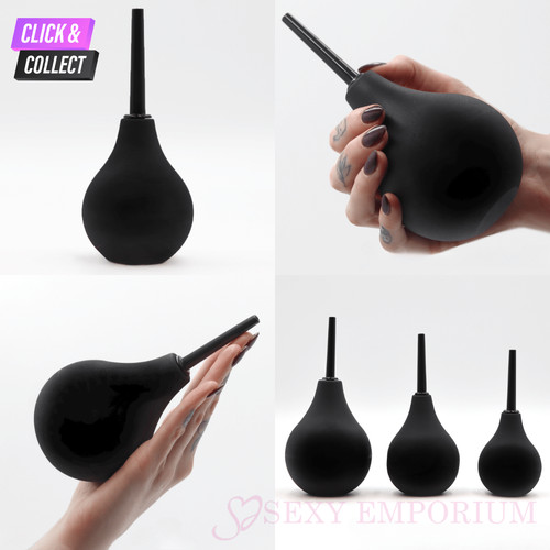 Black silicone enema bulb - silicone,