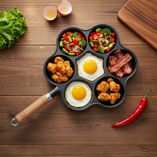 Hole egg frying pan nonstick - 7,