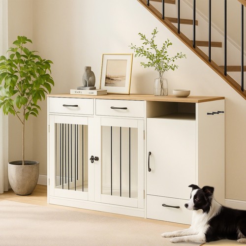 Dog crate furniture metal - dog,