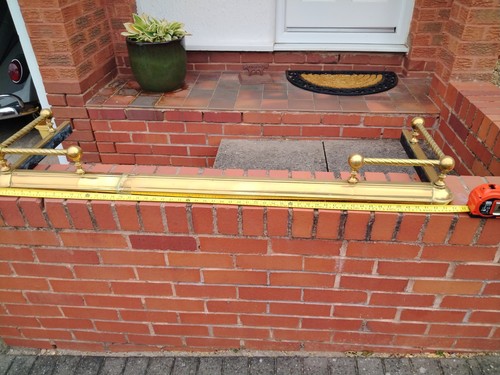 Vintage brass fire grate front - vintage,