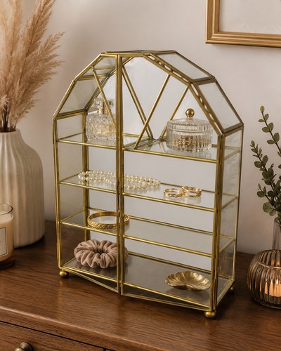 Vintage brass gold glass - vintage,