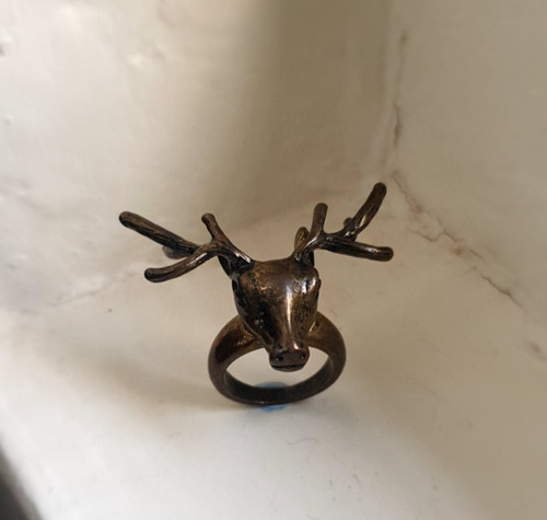 Stag ring bronze finish - stag,