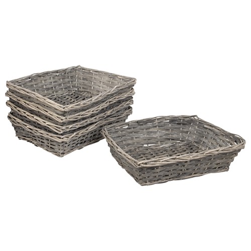 Wicker grey gift basket - grey,
