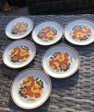 7" TEA PLATES X 6 MID CENTURY