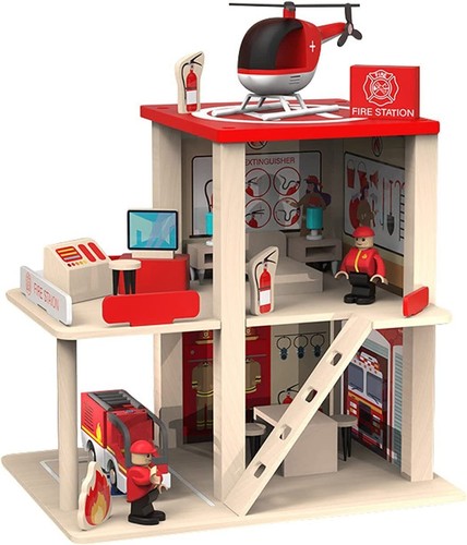 Fire station playset wooden - , playset,wooden