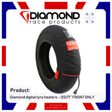 DIAMOND DIGITAL TYRE WARMERS - SINGLE FRONT ONLY - 120/17" FOR 1000cc BIKES