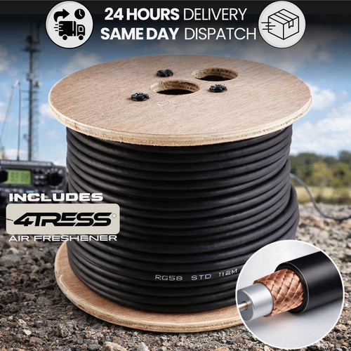 Black rg58 coaxial cable - cable, drum