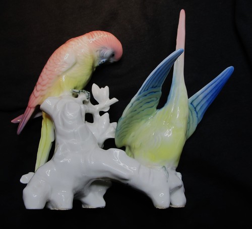 Porcelain budgie pair - porcelain, karl