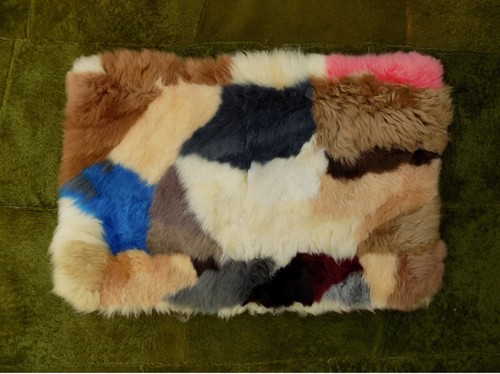 Genuine beige blue sheepskin - genuine,