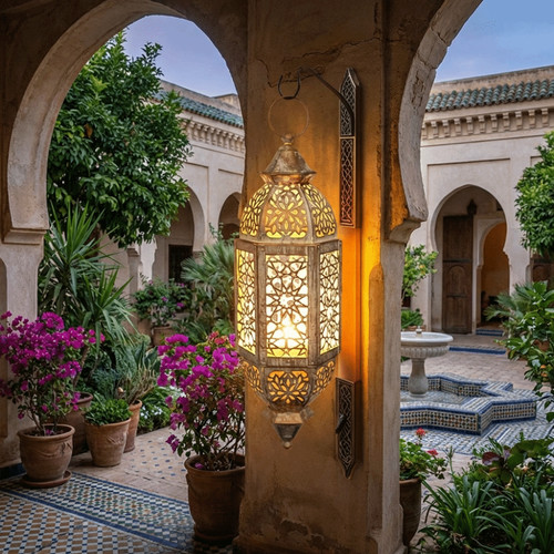 Luxury metal hollow - metal, lantern